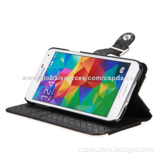 Premium PU Wallet Design Cellphone Case, Card Slots Function/Compatible to Samsung Galaxy S5